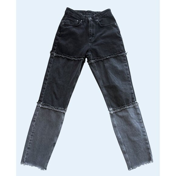 RAGGED PRIEST Striped Multi Tone Panel Mom Jeans Sz 24 - Picture 2 of 8